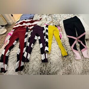 Port de bra arrow burgundy and ballerina leggings pre loved in good condition